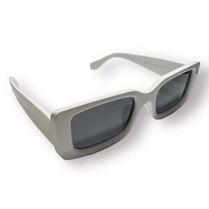 Veda Tinda Vision Rectangle Sunglasses Off White Retro TAC‎ Polarized UV Lenses